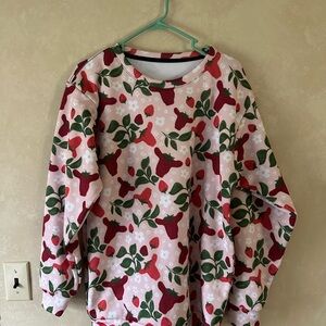 Pink Strawberry Cow Print Sweatshirt